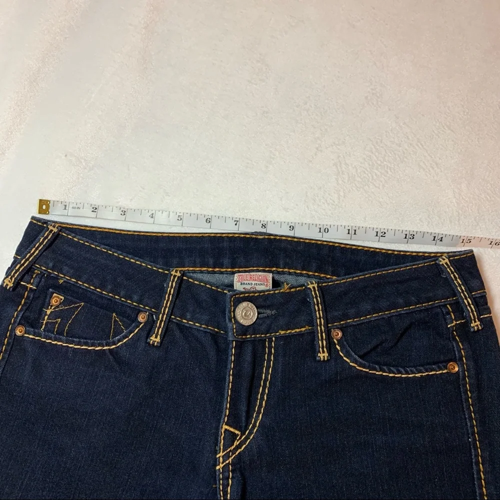 True Religion Dark Indigo Flare Jeans - Picture 12 of 14